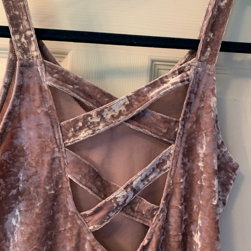 Pink velvet body suit